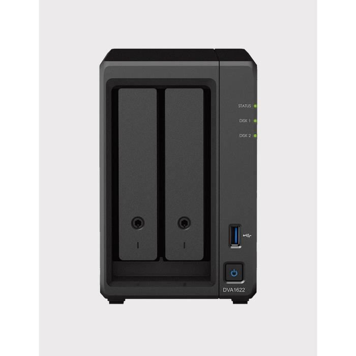 Serveur d'enregistrement - SYNOLOGY - DVA1622 - 2 Baies - HDD - SATA de 3,5;SYNOLOGY DVA1622 - serveur d'enregistrement - 2 Baies HD