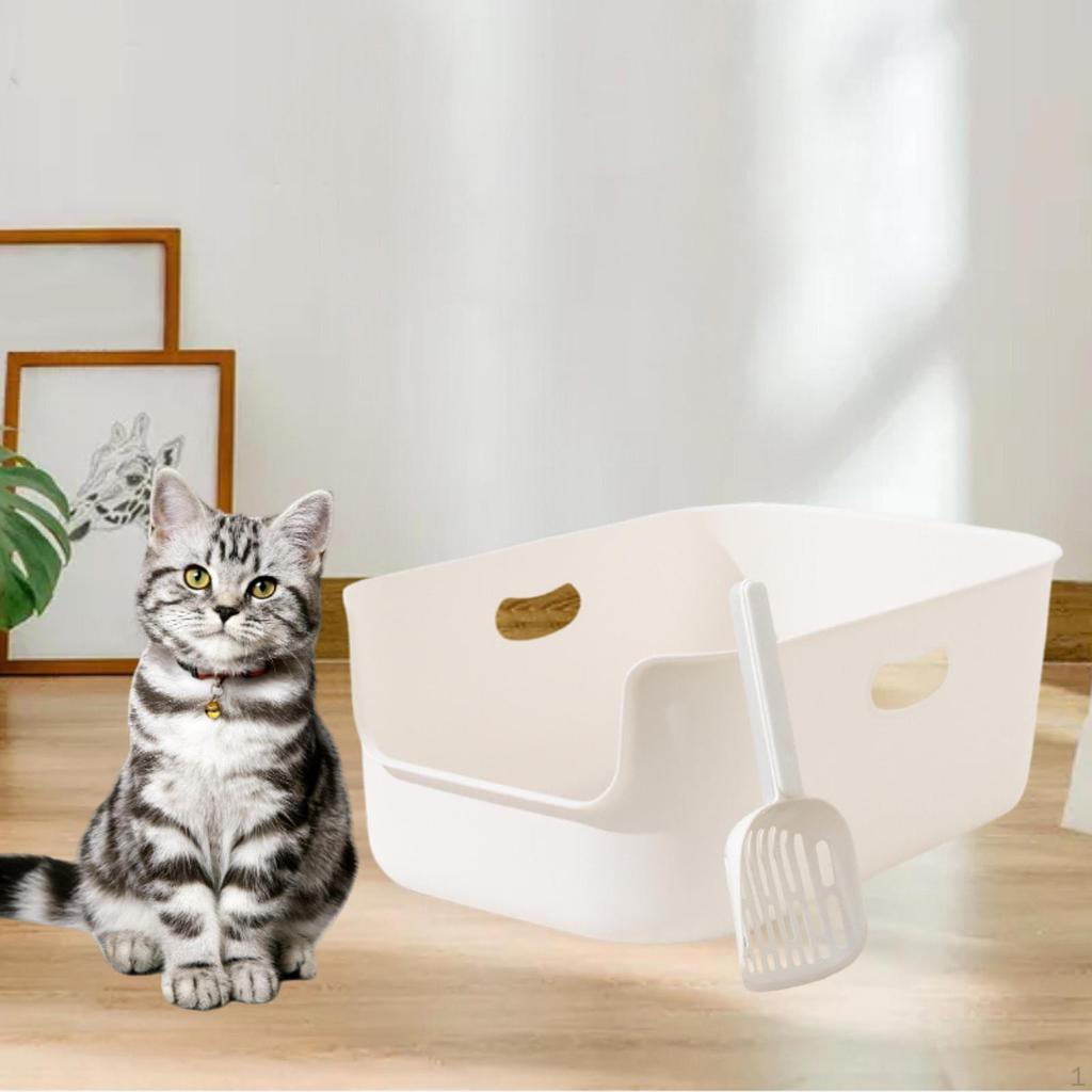 Katzentoilette Hochwandig Groß Haustierbedarf Käfig Spritzschutzwanne Offen für Kätzchen