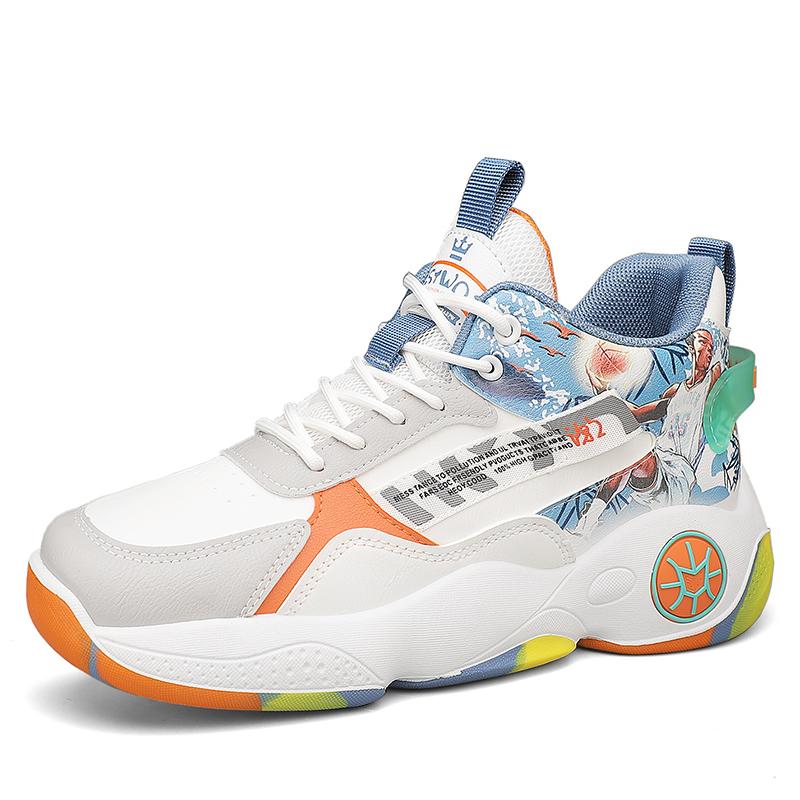 

Men s 2025 Summer New Thick-soled Height-enhancing Youth Student Sports Shoes High-top Basketball Shoes Breathable and Non-slip 39 білий
