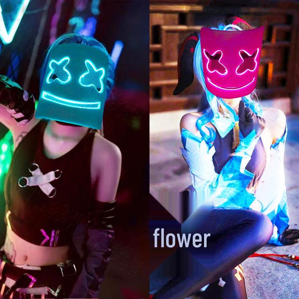 Marshmello LED Glowing Mask for EDM Festivals & Halloween.