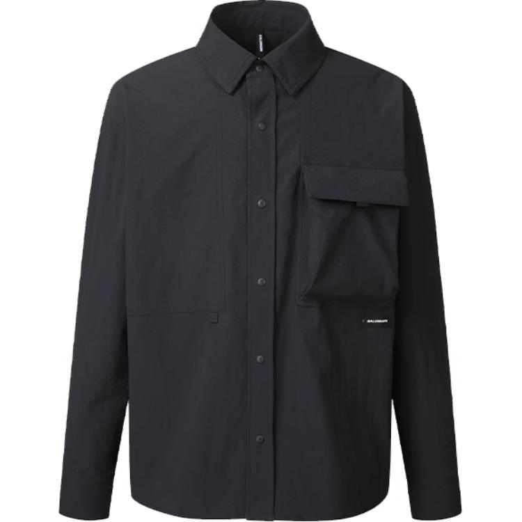 

Salomon Slate Active Shirts Loose Fit Casual Comfortable Long Sleeve Shirt Men shirts Black C25698 L