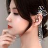 Women's Point Cubic Butterfly Long Tassel Ear Cuff