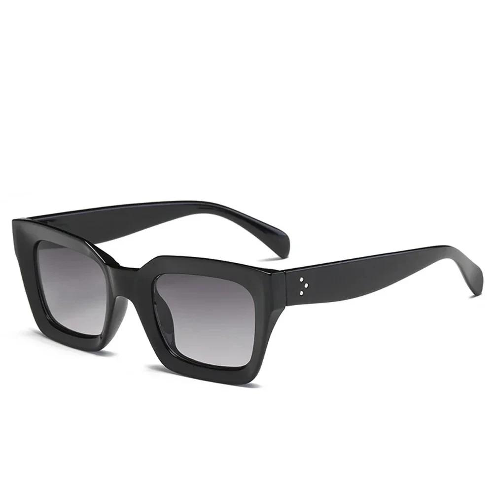 Neue Mode Frauen Luxus Marke Quadrat Sonnenbrille Damen Vintage Übergroße Sonnenbrille Weiblichen Großen Rahmen Uv400 Shades Schwarz