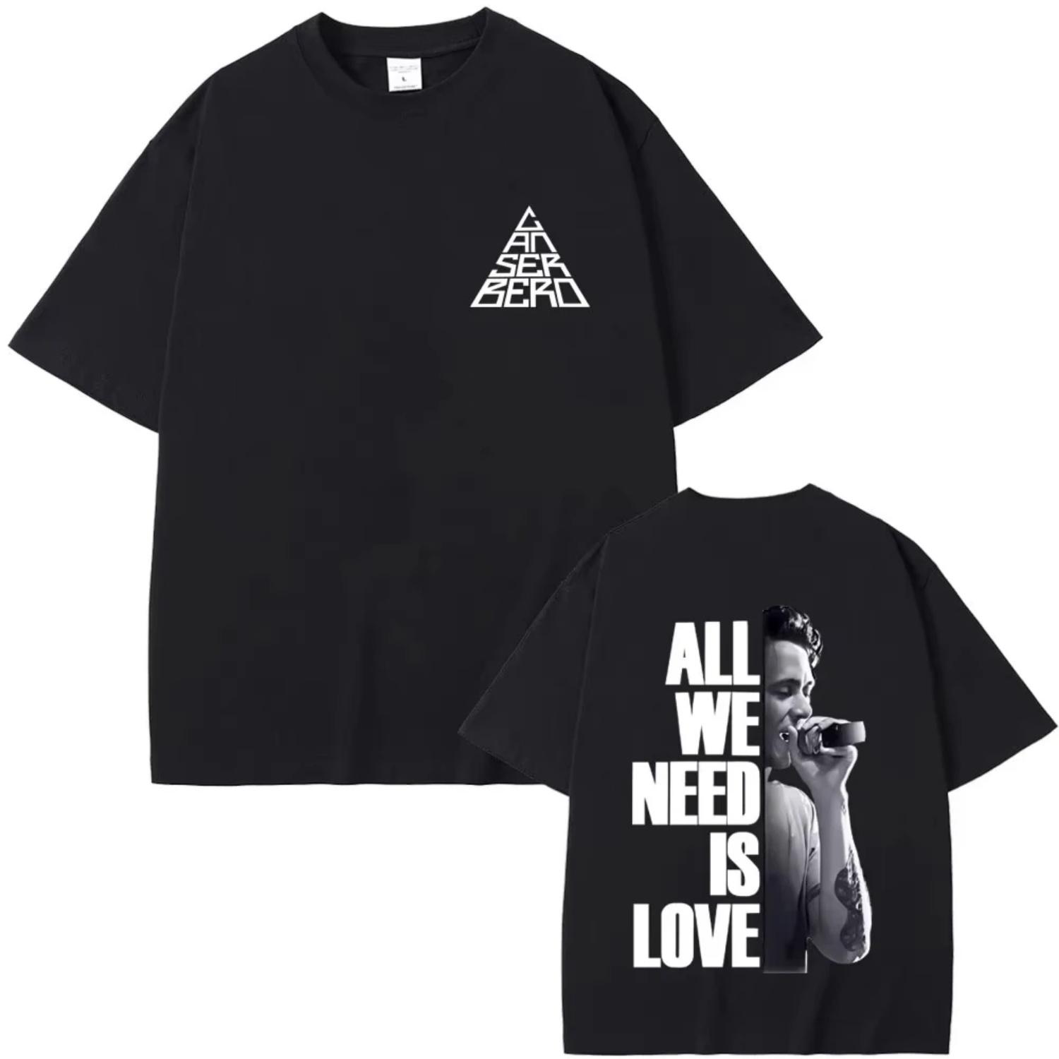 

Rapper Canserbero Face Graphic T-shirt All We Need Is Love Print T Shirt Men Women Hip Hop Fashion Oversized T-shirts Streetwear S чёрный