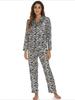 Loungewear für Damen im europäischen und amerikanischen Stil für Frühling und Herbst, bequemes Satin-Pyjama-Set, lässige 2-teilige bedruckte Homewear