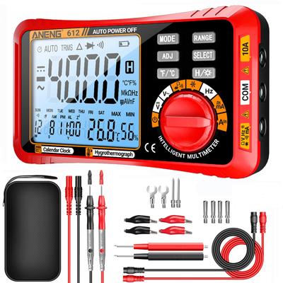 ANENG 612 Tester, Multimeter, 4000 Zählungen, TRMS Voltmeter, Automatische Bereichswahl, Misst AC/DC, NVC, Spannung, Diode, Widerstand, Durchgang, Kapazität, Temp
