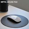 Alumania Hard Surface Made of Aluminum Supports Accurate Mouse Operation Circular Reversible Metal Mouse Pad [BLACK]
