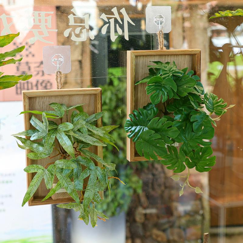 Simulated Plant Artificial Flower Decoraitons Wall Hanging Plant in Frame Home Garden Decors Outdoor Yard Artificial Plants