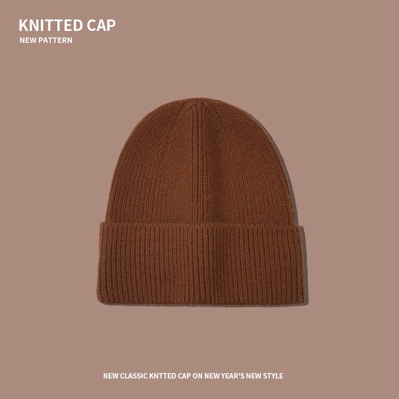 Jasna deska dzianinowa czapka męska jesienno-zimowa duży obwód głowy czapka na głowę chroniąca przed zimnem ciepła ochrona uszu pokaż twarz mała wełniana czapka damska