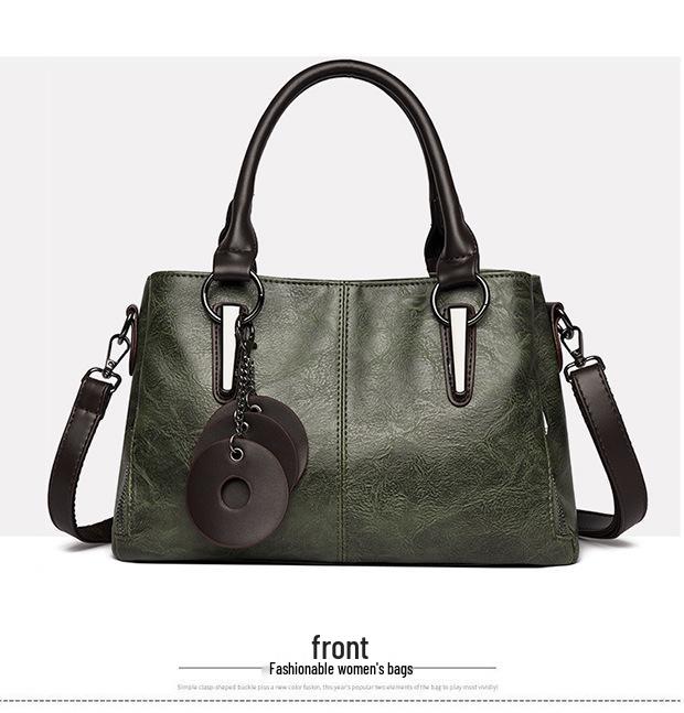 2025 Fashionable Women's Cowhide Shoulder Crossbody Bag – Versatile, Large Capacity, Three-Layer Design for Moms
