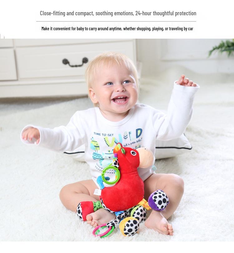 Baby Stroller & Crib Hanging Horse Toy with Pull Bell - Soothing Car Interior Ornament