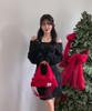 Atil Studio Velour Suede Mini Dewey Ribbon Shoulder & Crossbody Bag_[Wine]