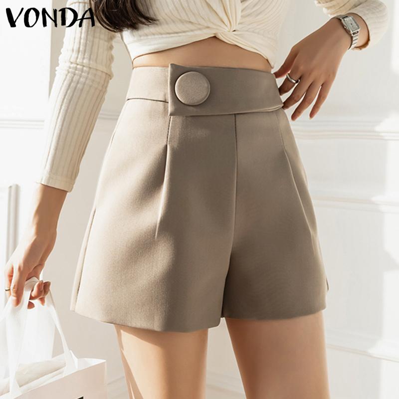 

VONDA Летние женские однотонные шорты трапециевидной формы Брюки