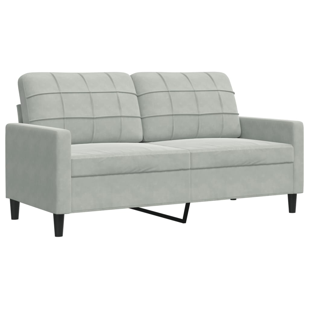 Vidaxl Sofa 2-Osobowa, Jasnoszara, 140 Cm, Tapicerowana Aksamitem