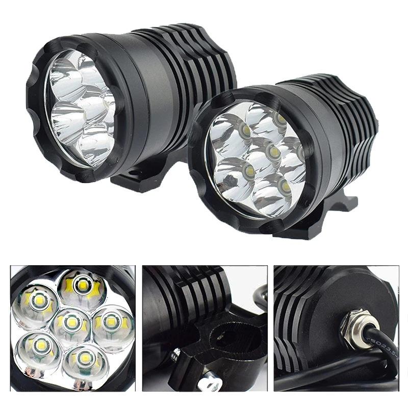 Motorcycle Led Headlight 6LED Driving Spot Light Fog Lights External Auxiliary Lamp LED Bulbs Motorcycle Accessories