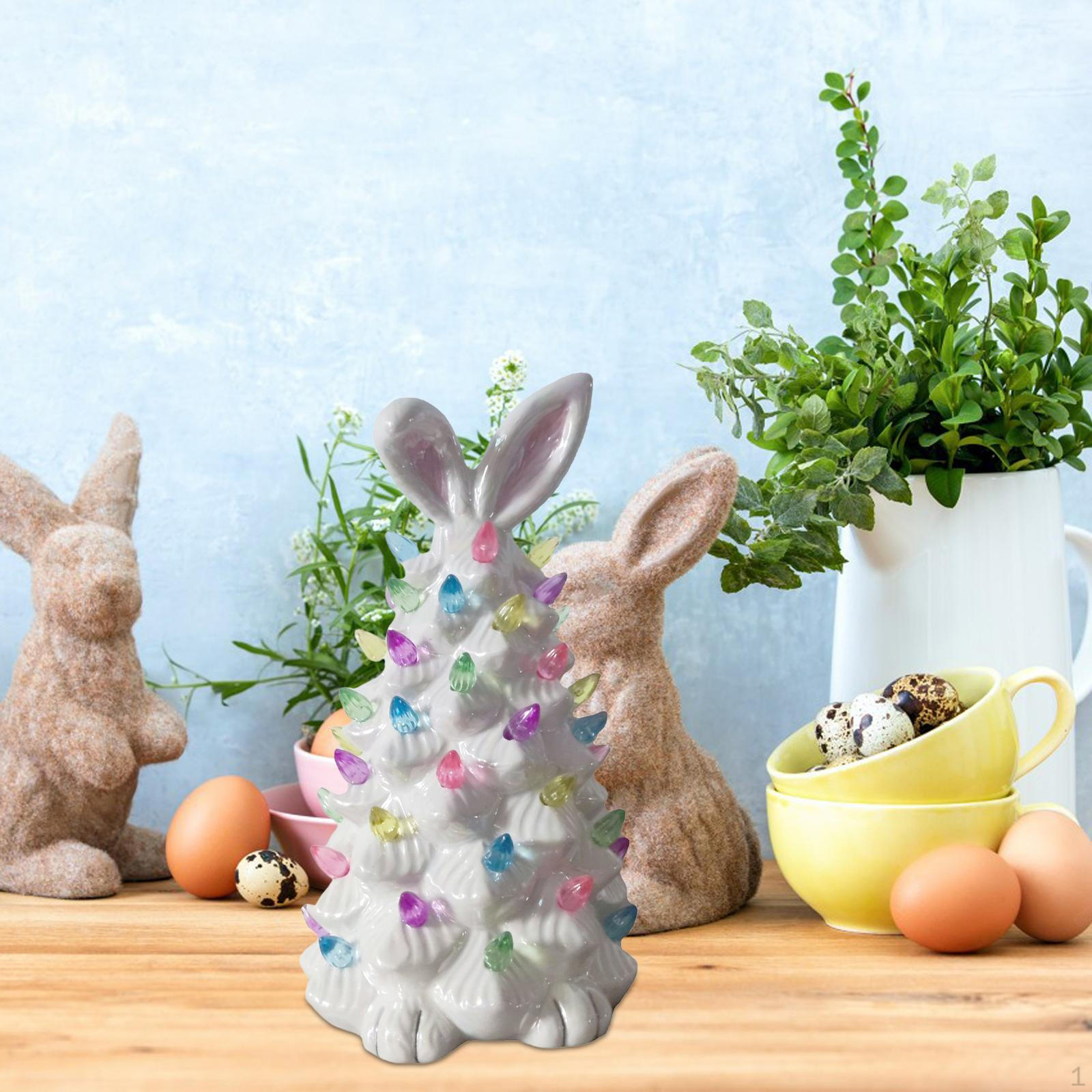 

Фигурка пасхального кролика с подсветкой для домашнего декора белый