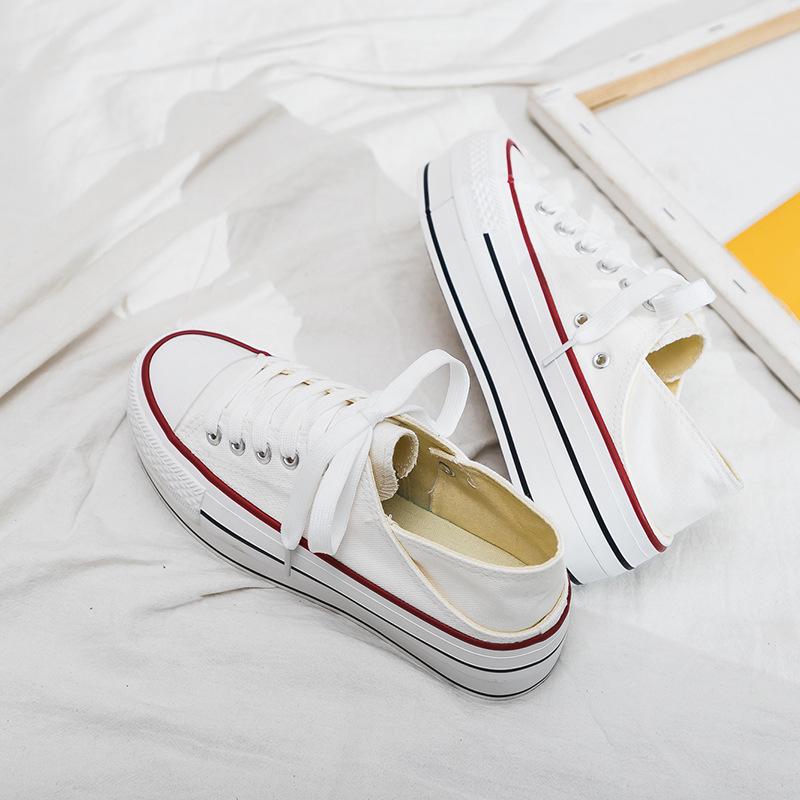 

Summer new height increase half-drag canvas shoes female students lazy two wear white shoes female casual 1 38 белый
