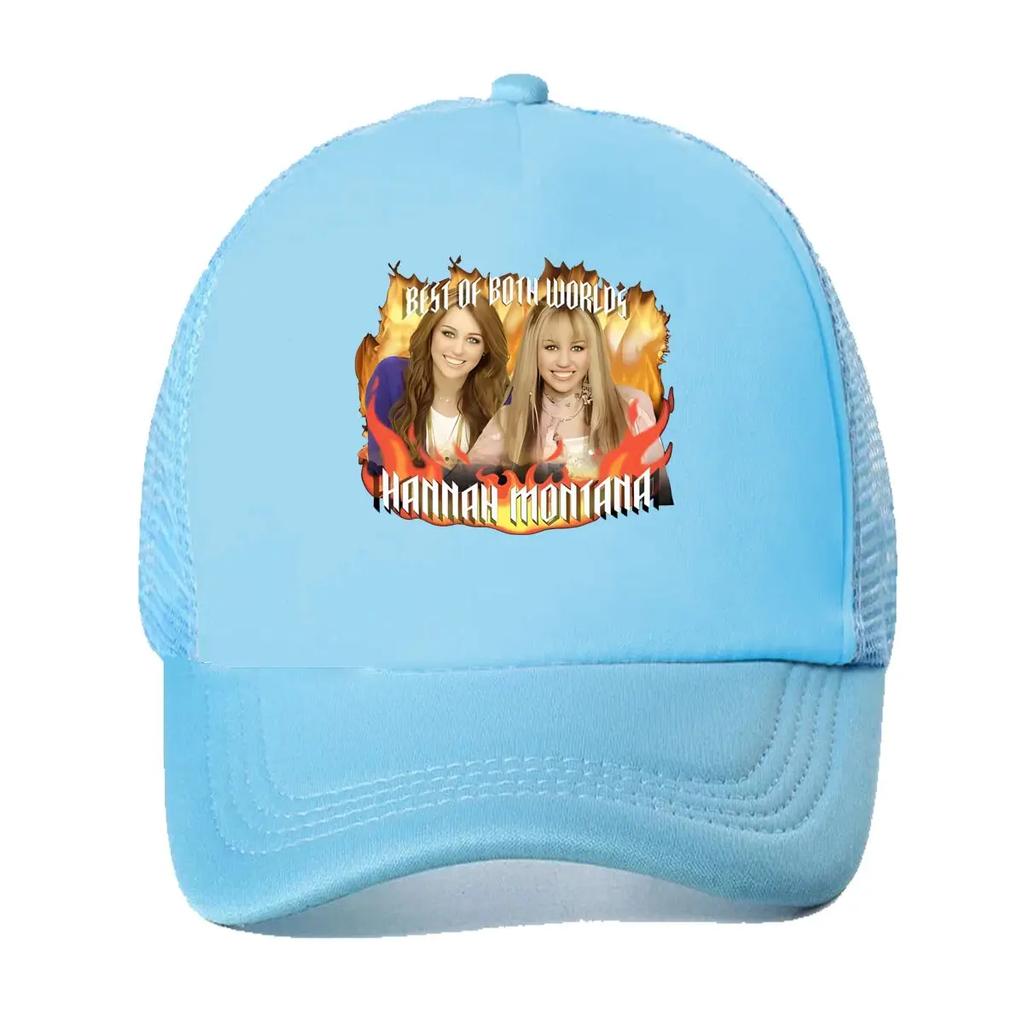 Music themed Art Best of Both Worlds Hannah Montana with Characters for Music cultural Design Mesh Baseball Cap