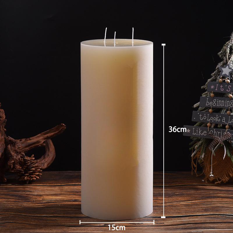 Classic Ivory Smokeless White Cylindrical Wedding Candles for Home and Restaurant Decor - Free Shipping