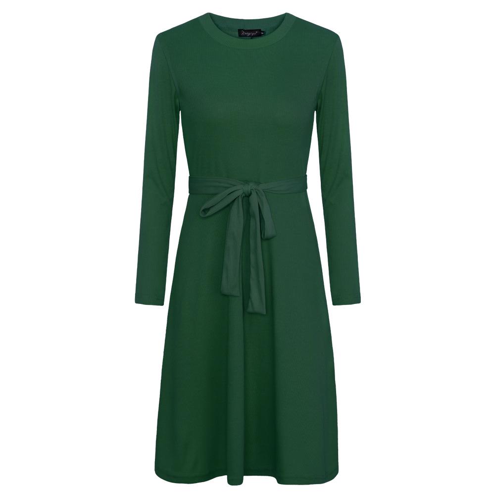 Women's Dress Autumn and Winter Fashion Slim Straps Long-sleeved Dress