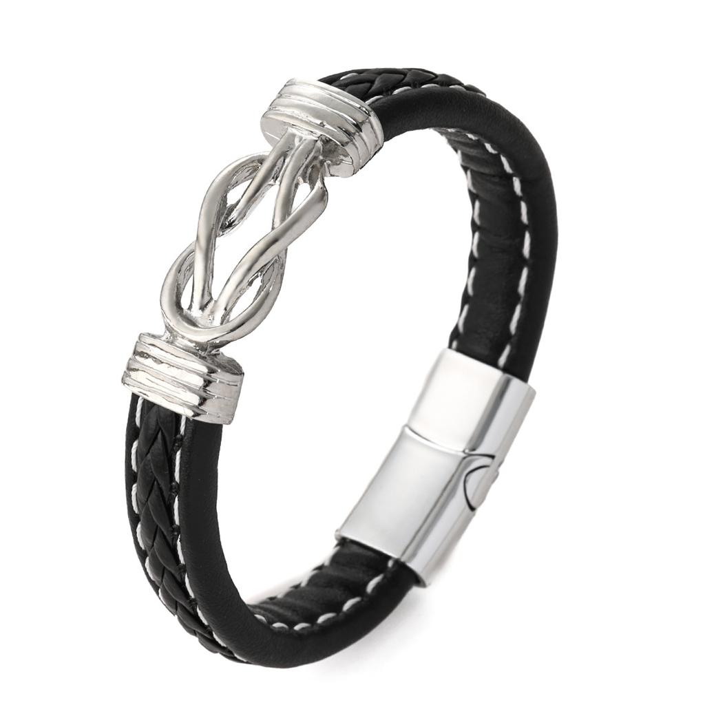 Commuter bracelet men's bracelet leather bracelet alloy magnetic twist punk bracelet