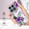 For Xiaomi 14T Pro Case with IMD Marble Flower Pattern TPU Mobile Back Cover