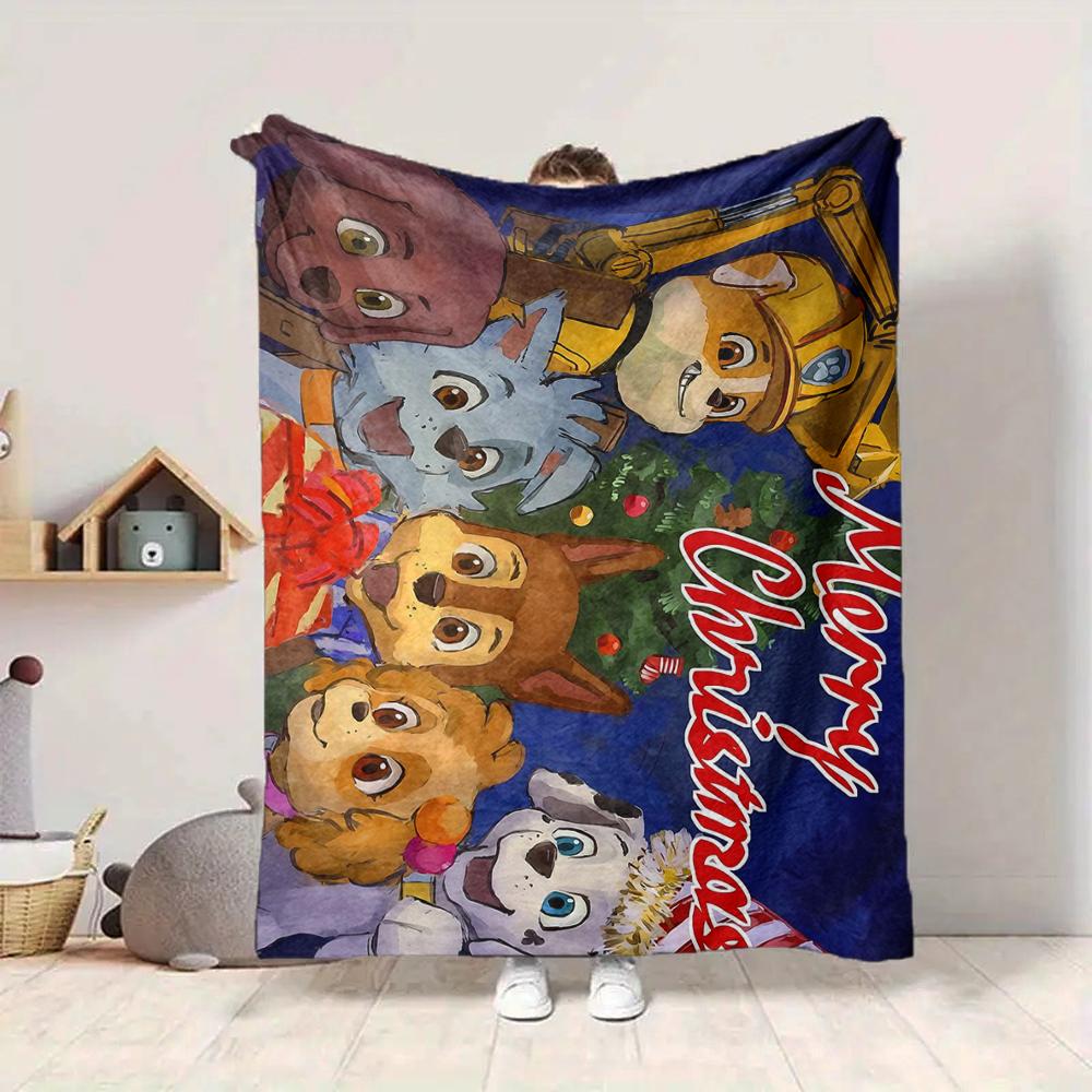1Pc Pawsome Friends Christmas Blanket Soft And Comfortable Casual Warm Camping Travel Christmas Halloween Gift M91781