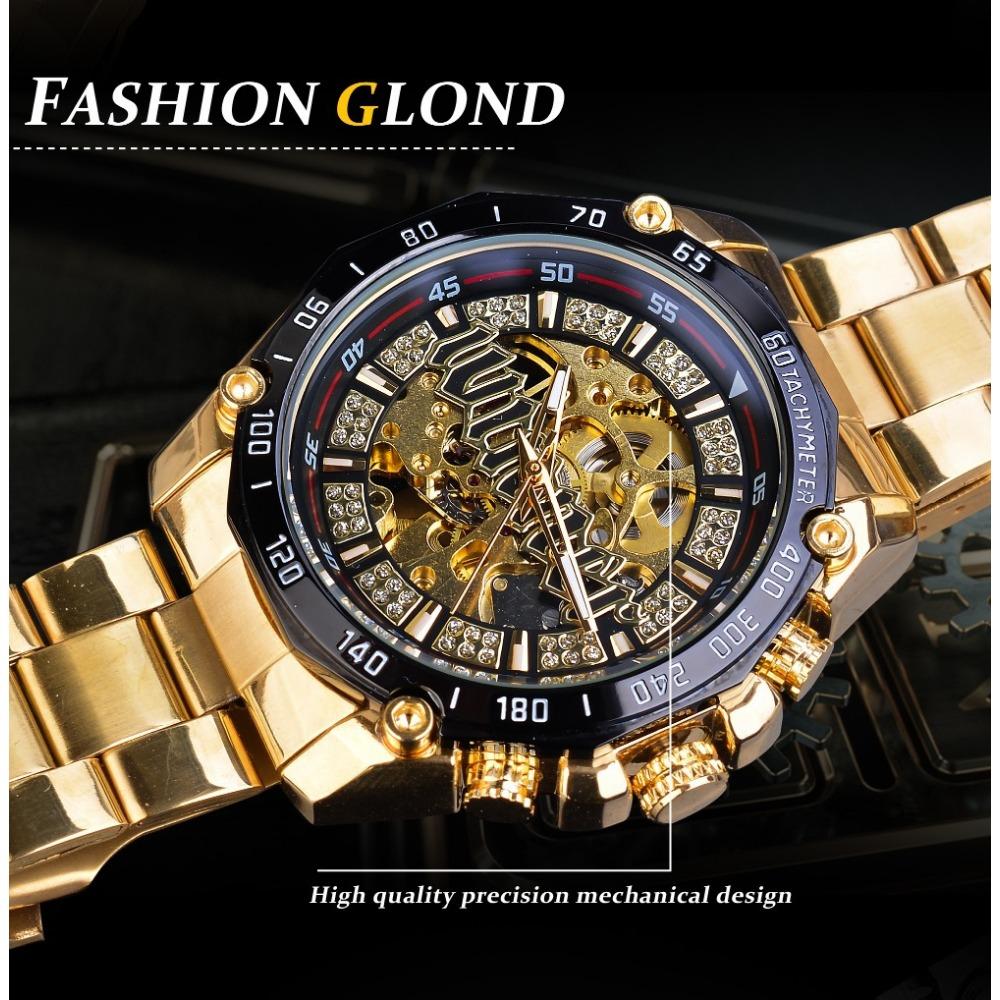 T-winner Men's Fashion Casual Hollow Mechanical Movement Automatic Mechanical Watch