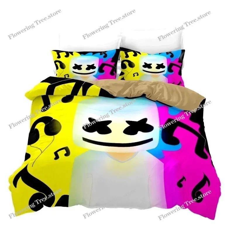 3D American DJ Marshmello Pattern Duvet Cover Pillowcase Bedding Set Single Double Twin Full Queen King Size for Bedroom Decor02