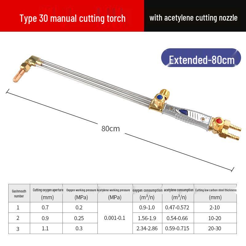 Stainless Steel Explosion-Proof 30 Type Acetylene/Propane/Oxygen Three-Tube Cutting Torch
