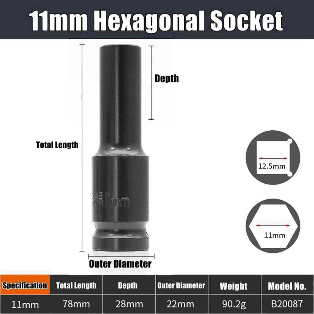 1Pcs 9-32mm Impact Wrench Drive Socket Electric Hex Standard Socket Head Adapter  Tire Removal Tool