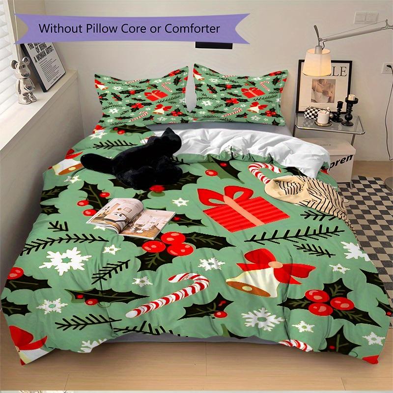 3pcs Christmas, Holiday Bedding Set, Breathable and Soft, Suitable for All Seasons, Ideal for Home Use, Suitable for Bedroom Decor 21125