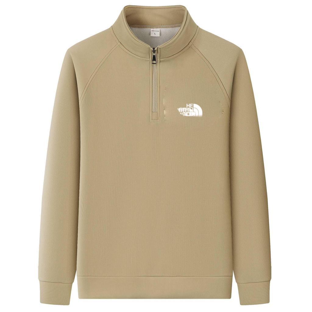 2024 Men's Sherpa Lined Hoodie - Spring/Autumn, Pullover, Casual Sports Fleece Jacket.