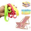 Beach Towel Bands, 6 Pcs 35 Inch Silicone Elastic Clips for Fastening Beach Chair Towels and Cruise Essentials (6)