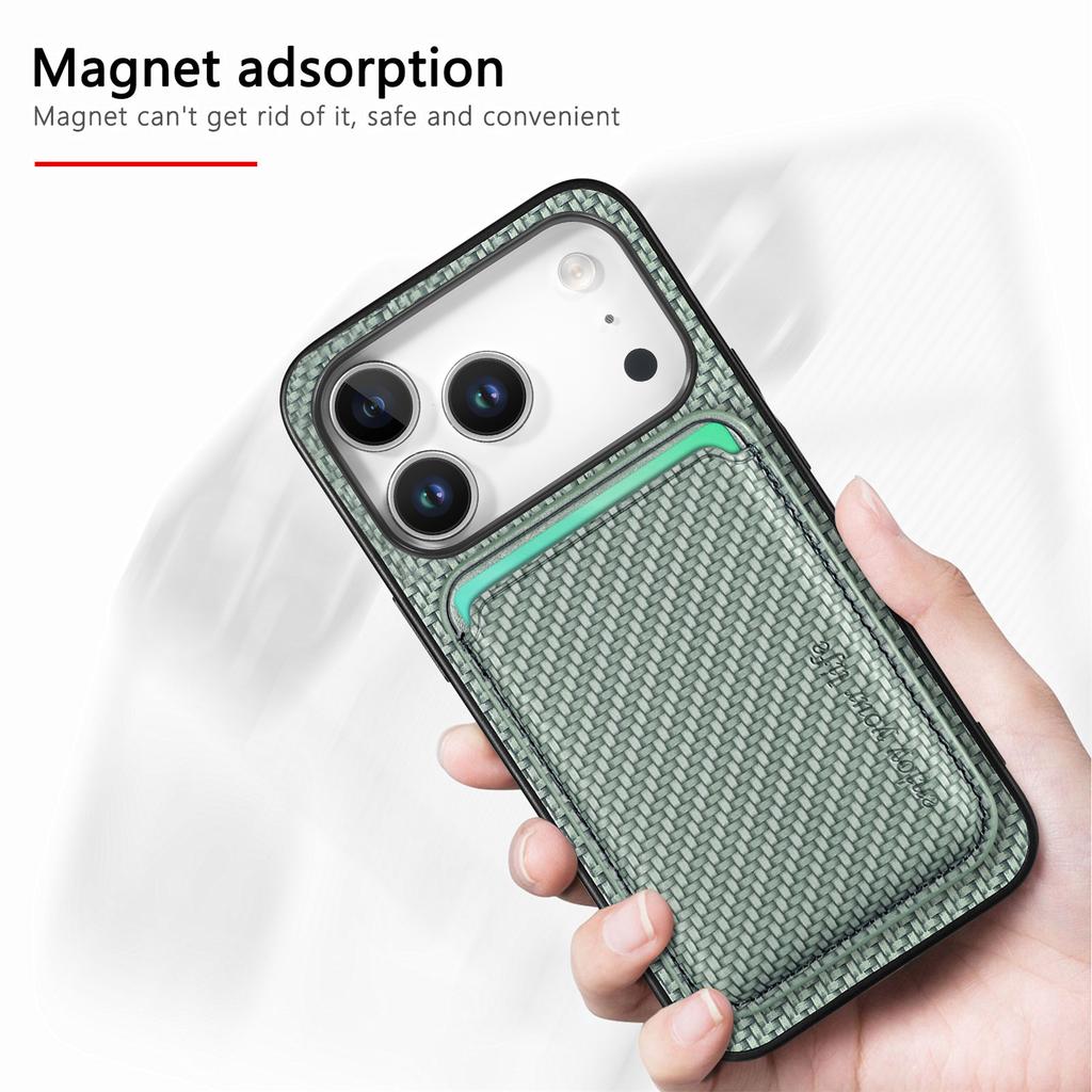 For iPhone 17 Pro Case Magnetic Detachable Card Holder Phone Back Cover
