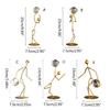 Athlete Crystal Ball Figurine Iron Gold Desktop Ornament Bedroom Living Room