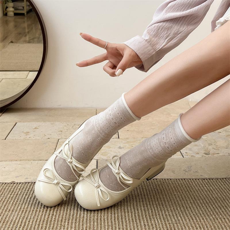 White French Round Head Thick High Heel Light Mouth Single Shoes Women's Summer 2025 New Versatile Skirt Heightening Mary Jane Shoes