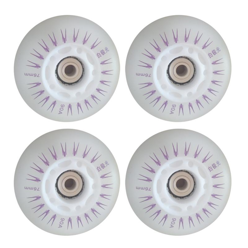 4pcs Flash Inline Skate Wheels 90a LED Lighting Skating Wheels 68/72/76//80mm Speed Skates Rock Fancy Roller Skates PU Tyres
