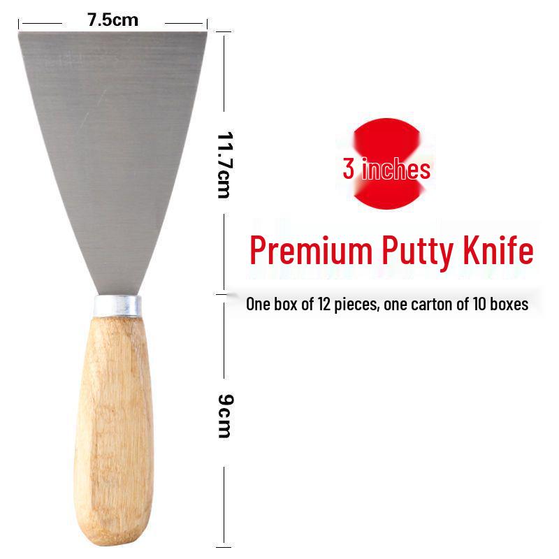 Stainless Steel Putty Knife with Wooden Handle for Scraping and Spreading