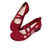 2025 ****** and Summer New Old ******* Cloth Shoes Women's Shallow Mouth Embroidered Mother Shoes S**t Sole Non-slip One-pedal Women's Single Shoes