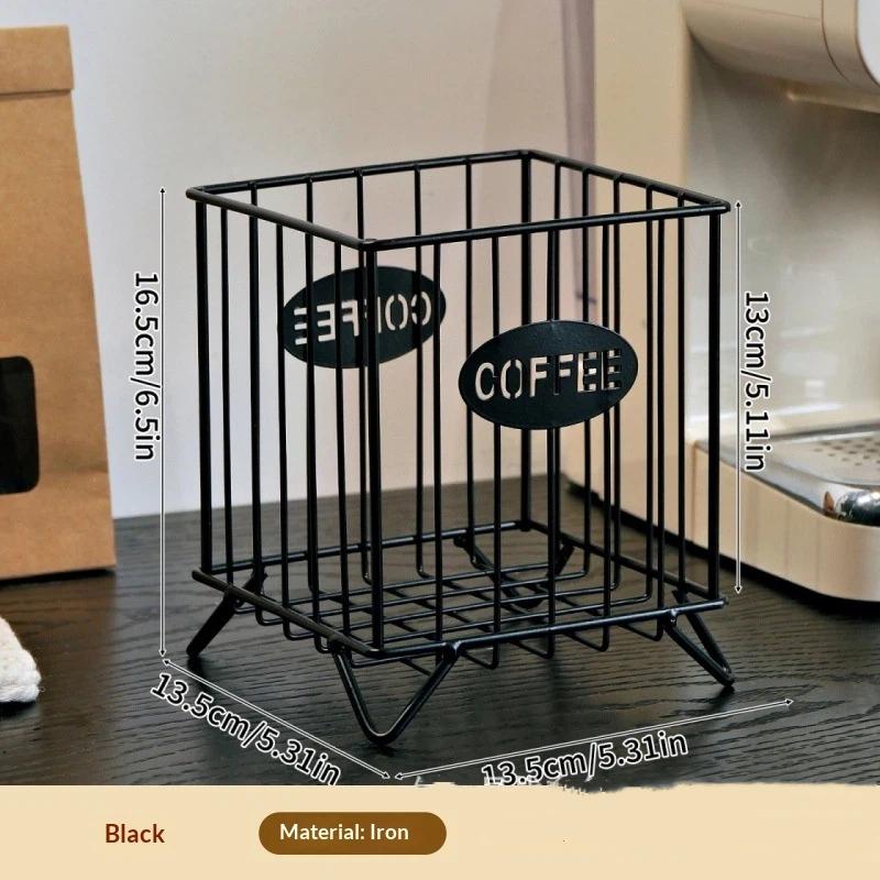 M-Iron Coffee Pod Holder Large Capacity Coffee Capsule Holder Coffee Creamer Container Square Shape Pod Storage Cup