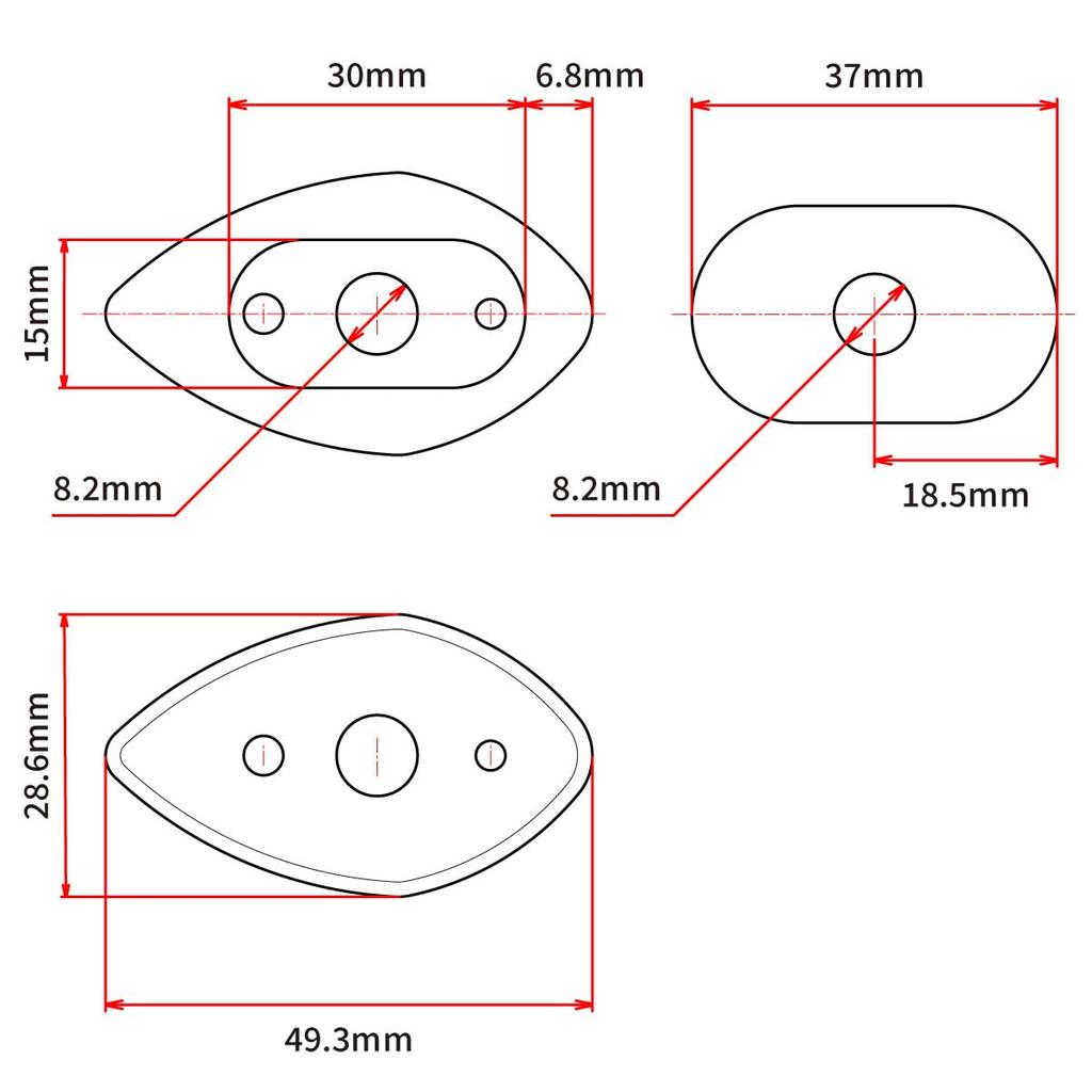 Demokratische Republik Kongo (Demokratische Republik Kongo) CRF250L/M/RALLY, Africa Twin, GROM125, NC700X/750X…usw. Blinkerhalterplatte