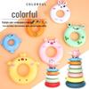 Little Pig Stacking Game: Educational Rainbow Tower & Ring Toss Toy for Ages 1-3