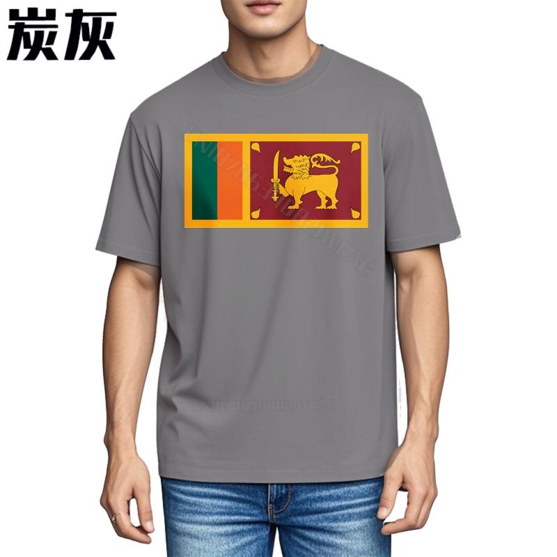 Top Tees Black Basic T Shirt Sri Lanka Flag On Black Daily Wear Mens Tshirt Hiphop Summer Tshirt Streetwear