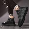 Luxury Leather Men's Casual Shoes New Fashion Men Ankle Boots Comfortable Short Boots Lightweight Work Boots Walking Footwear