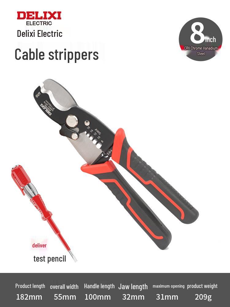 Delixi Multifunctional Electrician Wire Strippers and Crimping Pliers