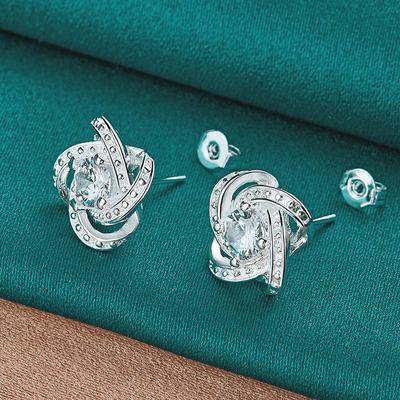 Orecchini in argento sterling 925 con zirconi AAA, gioielli di moda