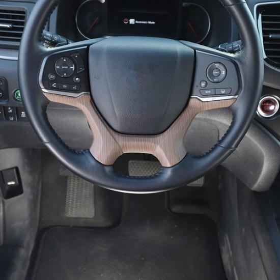 Grain ABS Interior Steering Wheel Cover Trim Frame For Honda Pilot -22