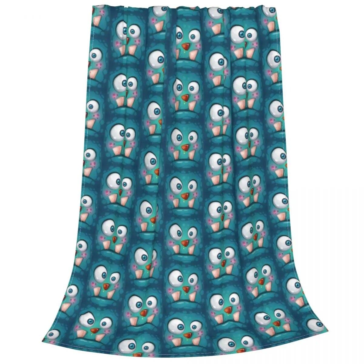 

Мультяшное лицо монстра, милые и сумасшедшие одеяла, фланелевые весенне-осенние многофункциональные мягкие пледы с изображением инопланетянина для кровати, автомобиля, одеяла 75x100cm