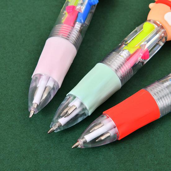 Christmas 4-Color Ballpoint Pen Set Santa Theme Click Pens Smooth Writing Ballpoint Pens for Holiday Gifting